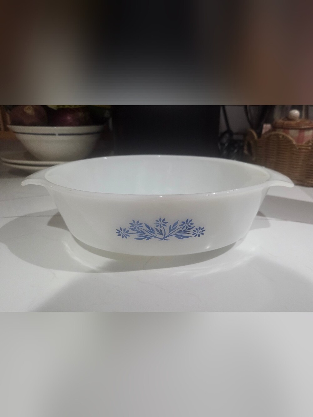 Vintage Anchor Hocking Fire King Cornflower 1  1/2 Quart Casserole Baking Dish